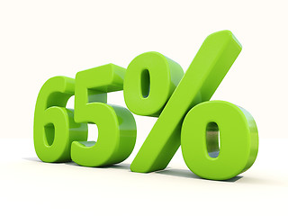 Image showing 65% percentage rate icon on a white background