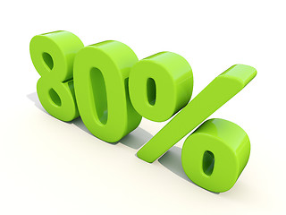 Image showing 80% percentage rate icon on a white background