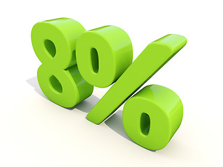 Image showing 8% percentage rate icon on a white background