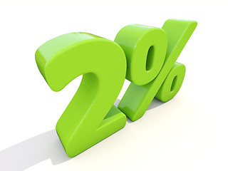 Image showing 2% percentage rate icon on a white background