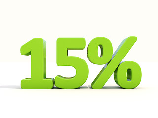 Image showing 15% percentage rate icon on a white background