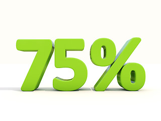 Image showing 75% percentage rate icon on a white background