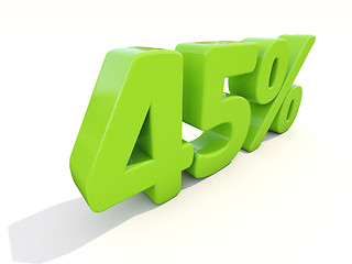 Image showing 45% percentage rate icon on a white background