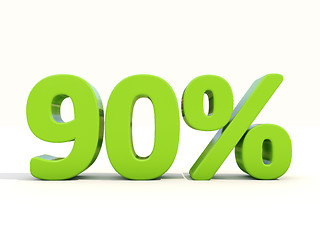 Image showing 90% percentage rate icon on a white background