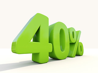 Image showing 40% percentage rate icon on a white background