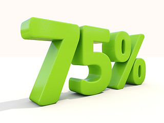 Image showing 75% percentage rate icon on a white background