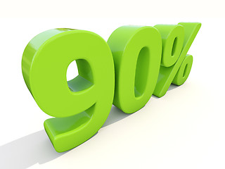 Image showing 90% percentage rate icon on a white background