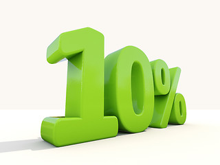 Image showing 10% percentage rate icon on a white background