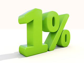 Image showing 1% percentage rate icon on a white background