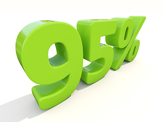 Image showing 95% percentage rate icon on a white background