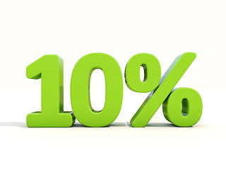 Image showing 10% percentage rate icon on a white background