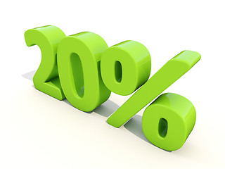 Image showing 20% percentage rate icon on a white background