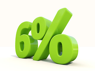 Image showing 6% percentage rate icon on a white background