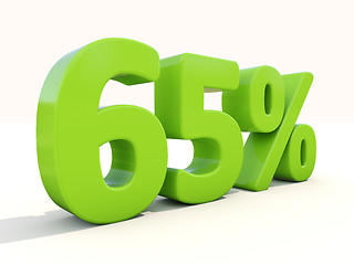Image showing 65% percentage rate icon on a white background