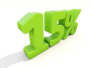 Image showing 15% percentage rate icon on a white background