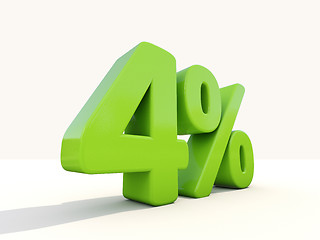 Image showing 4% percentage rate icon on a white background