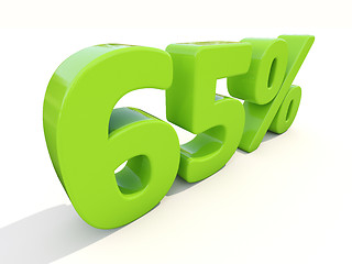 Image showing 65% percentage rate icon on a white background