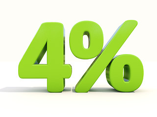 Image showing 4% percentage rate icon on a white background