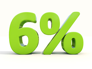 Image showing 6% percentage rate icon on a white background