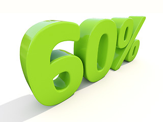 Image showing 60% percentage rate icon on a white background