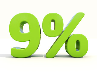 Image showing 9% percentage rate icon on a white background