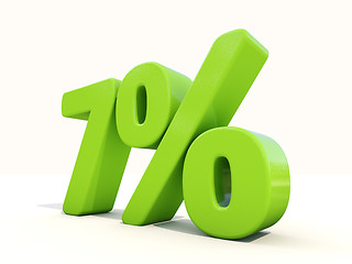 Image showing 7% percentage rate icon on a white background