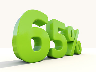 Image showing 65% percentage rate icon on a white background