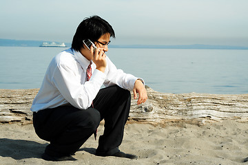 Image showing Talking businessman