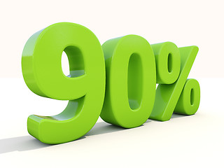 Image showing 90% percentage rate icon on a white background