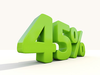 Image showing 45% percentage rate icon on a white background