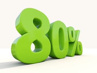 Image showing 80% percentage rate icon on a white background