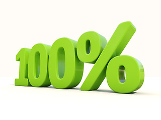 Image showing 100% percentage rate icon on a white background