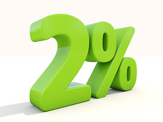 Image showing 2% percentage rate icon on a white background