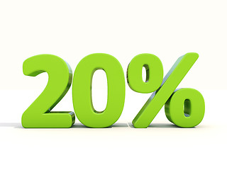 Image showing 20% percentage rate icon on a white background