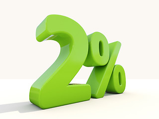 Image showing 2% percentage rate icon on a white background