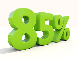 Image showing 85% percentage rate icon on a white background