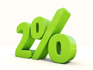 Image showing 2% percentage rate icon on a white background