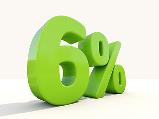 Image showing 6% percentage rate icon on a white background