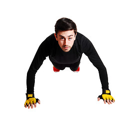 Image showing Man doing pushes.