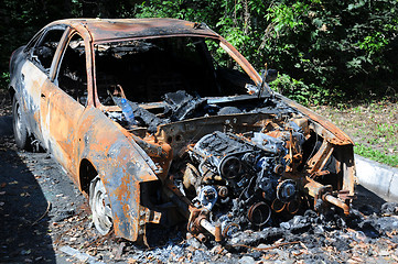 Image showing Burnt Car