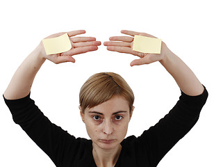 Image showing Woman and post it