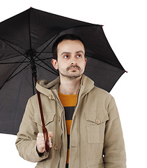 Image showing Man with umbrella