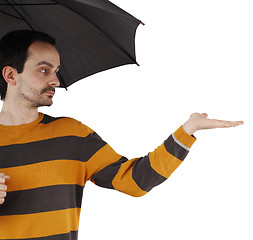 Image showing Man with umbrella