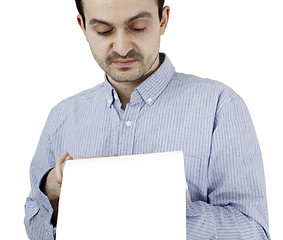 Image showing Man holding a paper