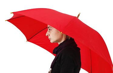 Image showing Woman with umbrella