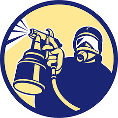 Image showing Spray Paint Gun Painter Spraying Retro