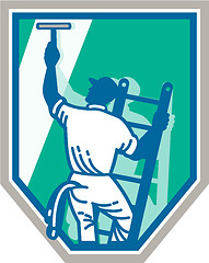 Image showing Window Cleaner Worker Shield Retro