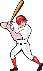 Image showing Baseball Player Batting Side Isolated Cartoon