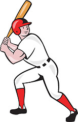 Image showing Baseball Player Bat Side Isolated Cartoon