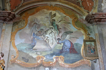 Image showing Fresco painting on the ceiling of the church